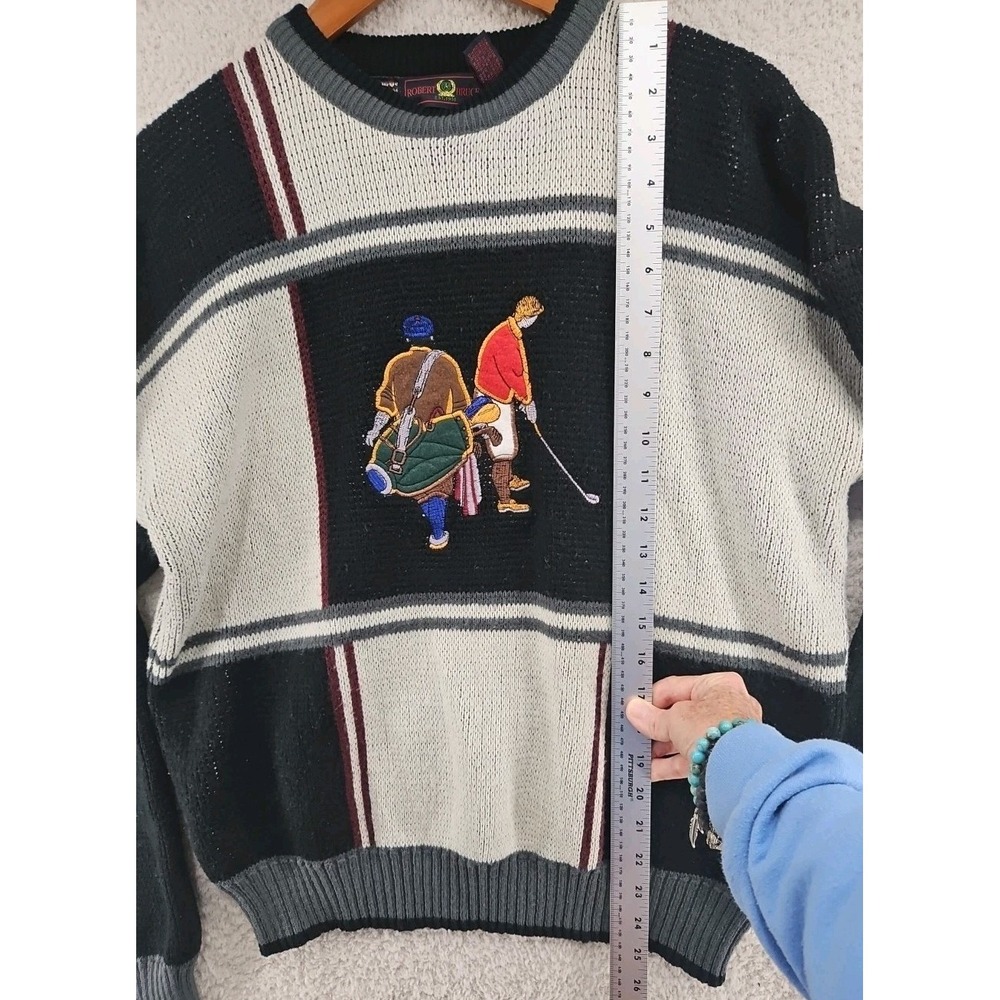 80's Vintage Robert Bruce Large Pullover embroidered golf Themed Rare Find - Picture 6 of 9